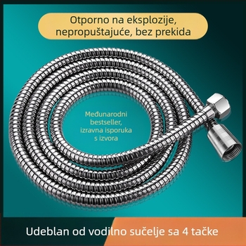 Tuš cijev, model: tuš cijev, materijal: nehrđajući čelik + metal, montaža: navojna, nazivni tlak: 6 MPa, radna temperatura: 0–80 °C