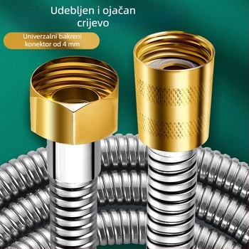 Tuš cijev, model: tuš cijev, materijal: nehrđajući čelik + metal, montaža: navojna, nazivni tlak: 6 MPa, radna temperatura: 0–80 °C