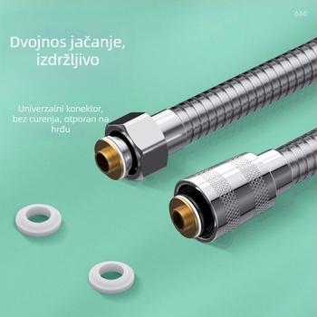 Tuš cijev, model: tuš cijev, materijal: nehrđajući čelik + metal, montaža: navojna, nazivni tlak: 6 MPa, radna temperatura: 0–80 °C