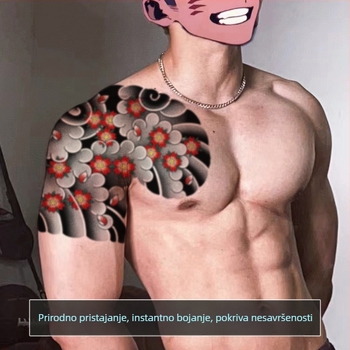 Privremena tetovaža na prsima – dizajn cvijeta trešnje, otisak vodnim prijenosom, vodootporno, unisex