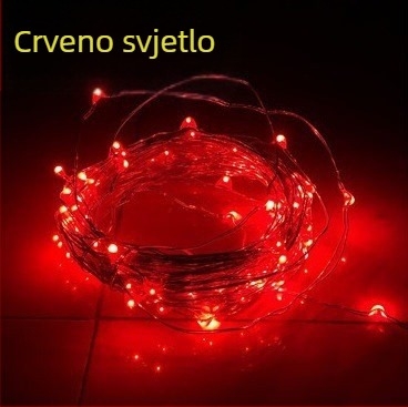 Solarna LED žica s bakrenim vodilom, vanjska vodootpornost IP65, dekoracija božićnog drvca, ambijentalna svjetla