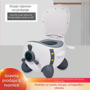 Dječji toalet za treniranje s dizajnom zrakoplova, PP+PU, zasebno pakiranje, licencirana privatna marka