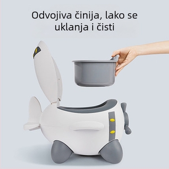 Dječji toalet za treniranje s dizajnom zrakoplova, PP+PU, zasebno pakiranje, licencirana privatna marka