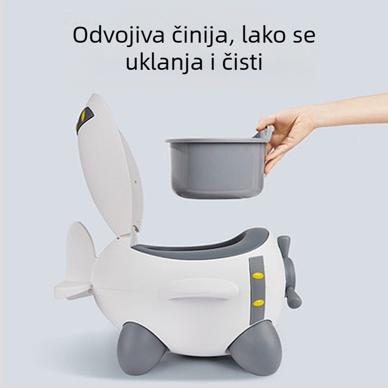 Dječji toalet za treniranje s dizajnom zrakoplova, PP+PU, zasebno pakiranje, licencirana privatna marka