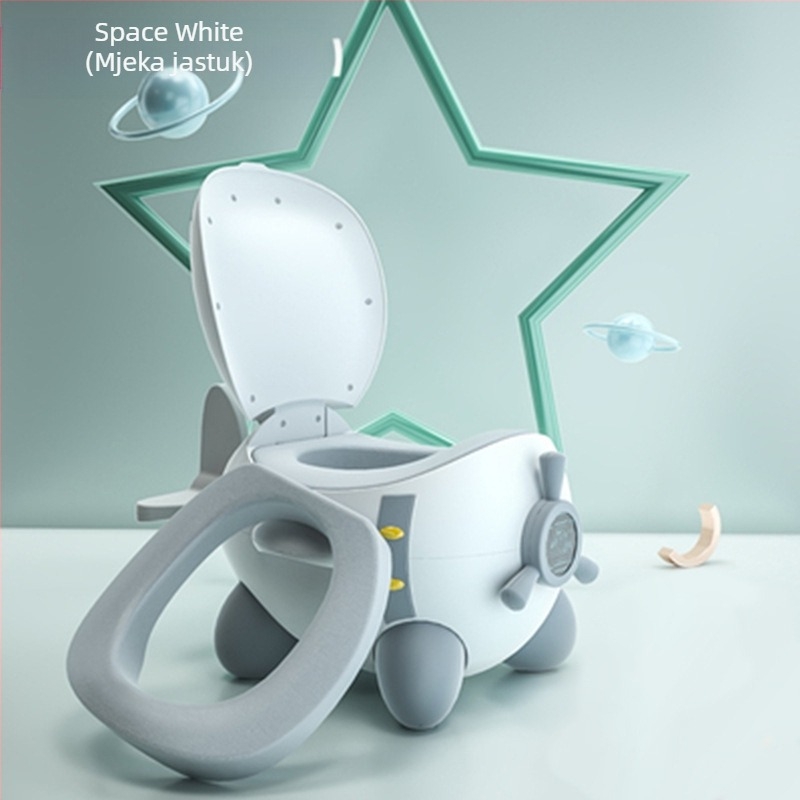 Dječji toalet za treniranje s dizajnom zrakoplova, PP+PU, zasebno pakiranje, licencirana privatna marka