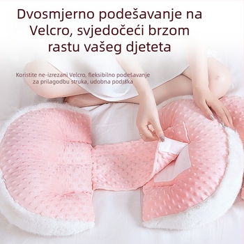 Jastuk za trudnoću u obliku U – podrška za struk i trbuh, punilo od poliester vlakana, navlaka od kemijskih vlakana, prilagodljiv