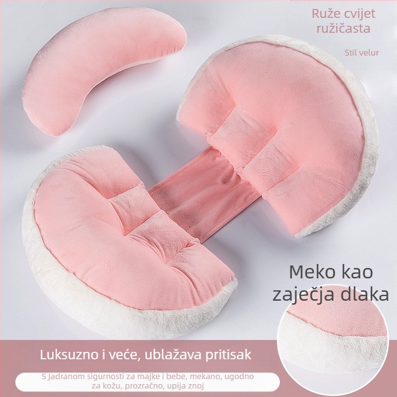 Jastuk za trudnoću u obliku U – podrška za struk i trbuh, punilo od poliester vlakana, navlaka od kemijskih vlakana, prilagodljiv