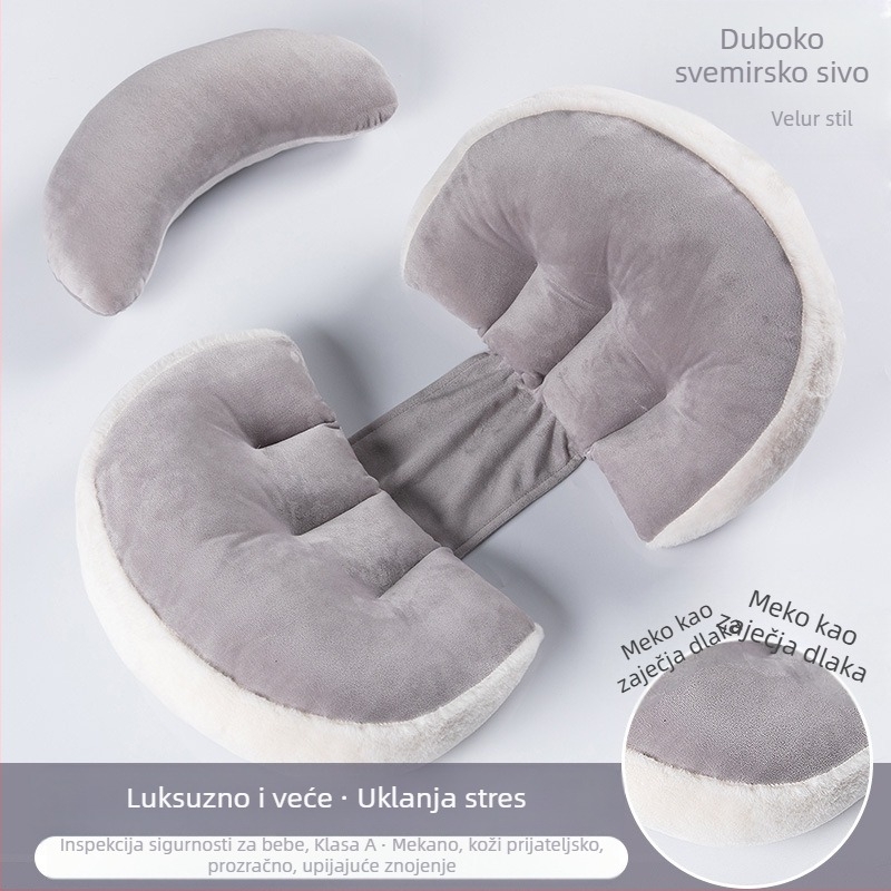 Jastuk za trudnoću u obliku U – podrška za struk i trbuh, punilo od poliester vlakana, navlaka od kemijskih vlakana, prilagodljiv