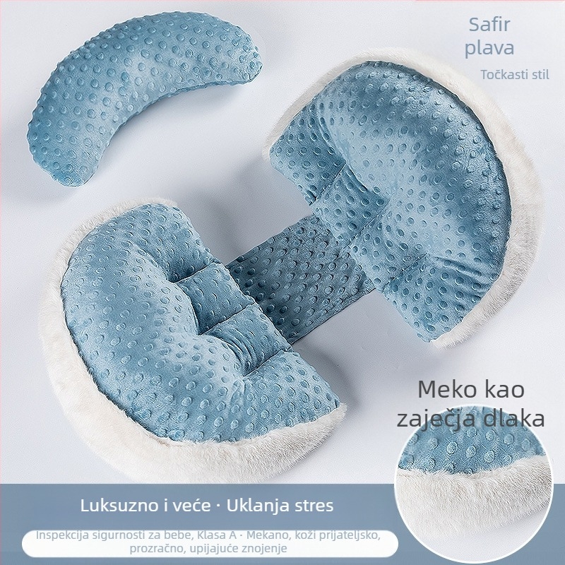 Jastuk za trudnoću u obliku U – podrška za struk i trbuh, punilo od poliester vlakana, navlaka od kemijskih vlakana, prilagodljiv