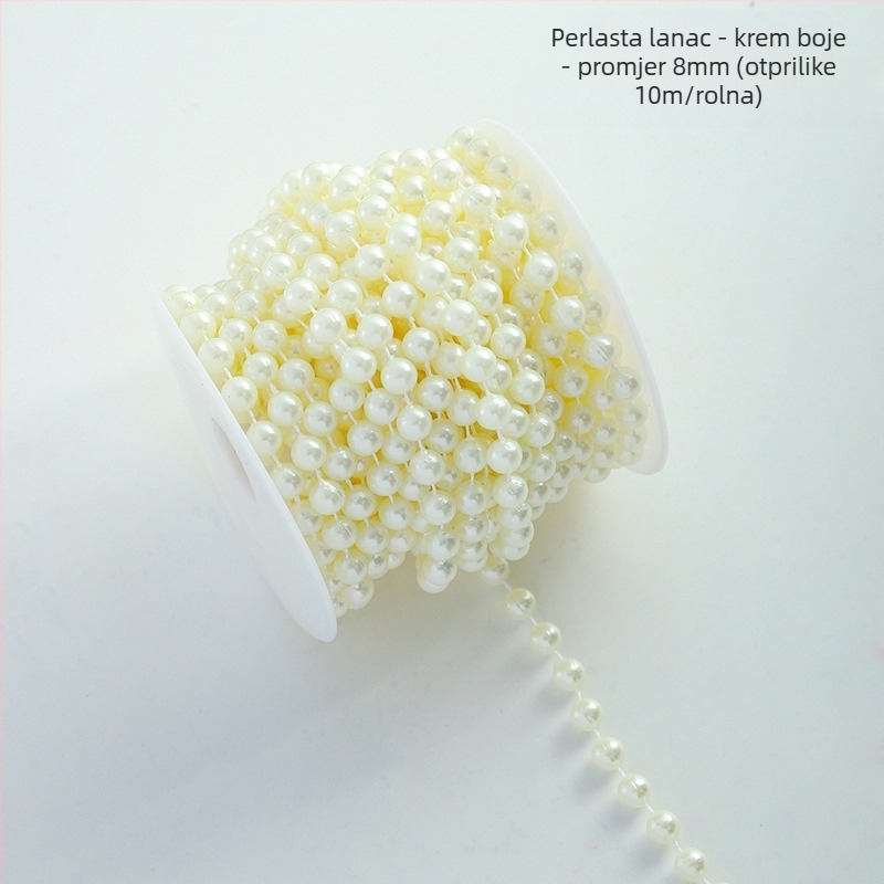 Dekorativni lančić od perli s cvjetnim uzorkom - zvjezdasti oblici, plastika, rola od 10 m, Shangjin, za DIY torbe