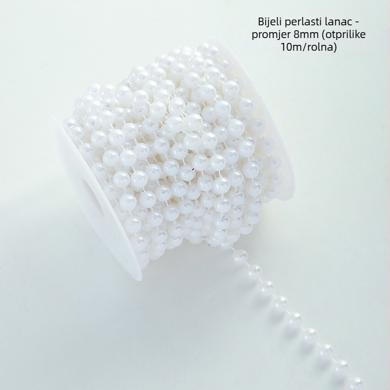 Dekorativni lančić od perli s cvjetnim uzorkom - zvjezdasti oblici, plastika, rola od 10 m, Shangjin, za DIY torbe