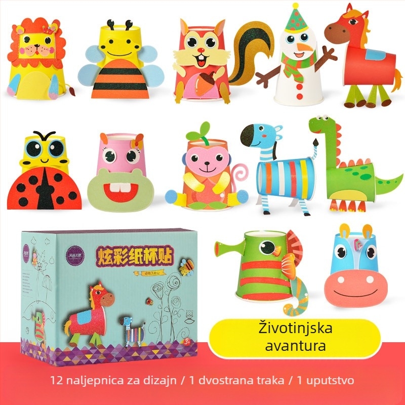 Dječji DIY set za crtanje s papirnatim čašicama – edukativna umjetnička igračka; Materijal: papir; Marka: Hibiscus angel; Dobna granica: 4–6 godina; Pakiranje: kutija