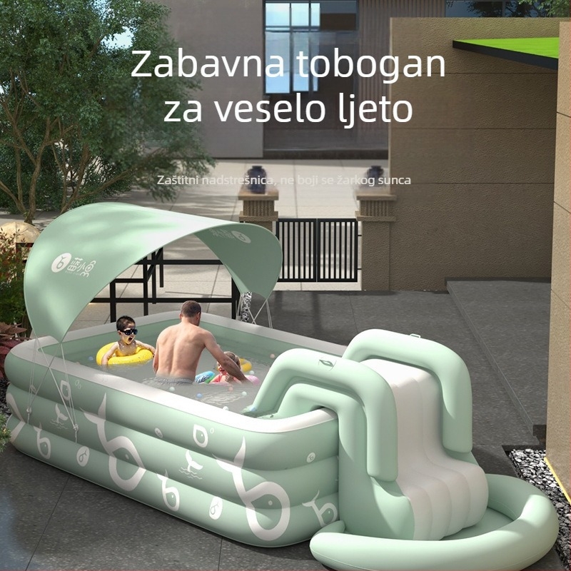 Mandola napuhljivi bazen, model Blue Fish, PVC materijal, pogodan za plivanje i plitko vodeno zabavljanje