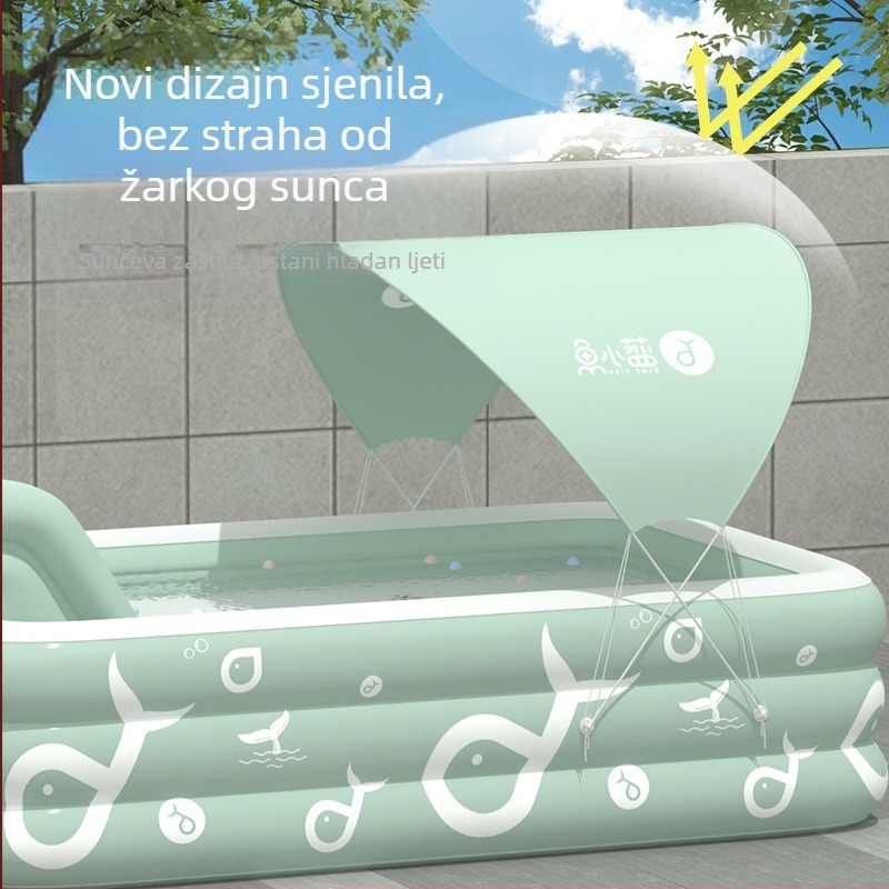 Mandola napuhljivi bazen, model Blue Fish, PVC materijal, pogodan za plivanje i plitko vodeno zabavljanje