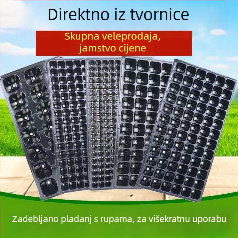 Tava za rasad povrća: celer, korijander, riža – razne veličine, debeli bočni zidovi, ravna vrtna tava
