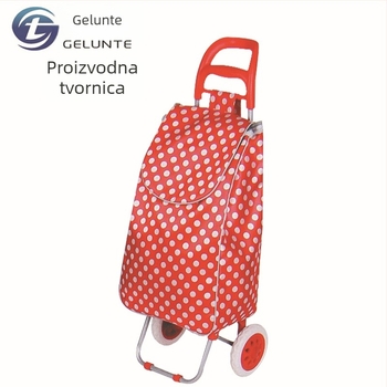 Ručna vučna dvokolna sklopiva kolica za kupovinu, od željeza, marka Glendt, nosivost 50 kg statički / 25 kg dinamčki