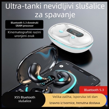 Ultra-tanka mini bežično Bluetooth slušalica, ušni dizajn, Bluetooth 5.0, domet 10 m, stereo pozivi, vodootporna
