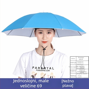 Velika kapa-kišobran za zaštitu od sunca, nosiva na glavi, pogodna za branje čaja i ribolov