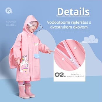 Dječji kišni pončo, EVA tkanina, debljina 0.15, težina 250 g, za djecu