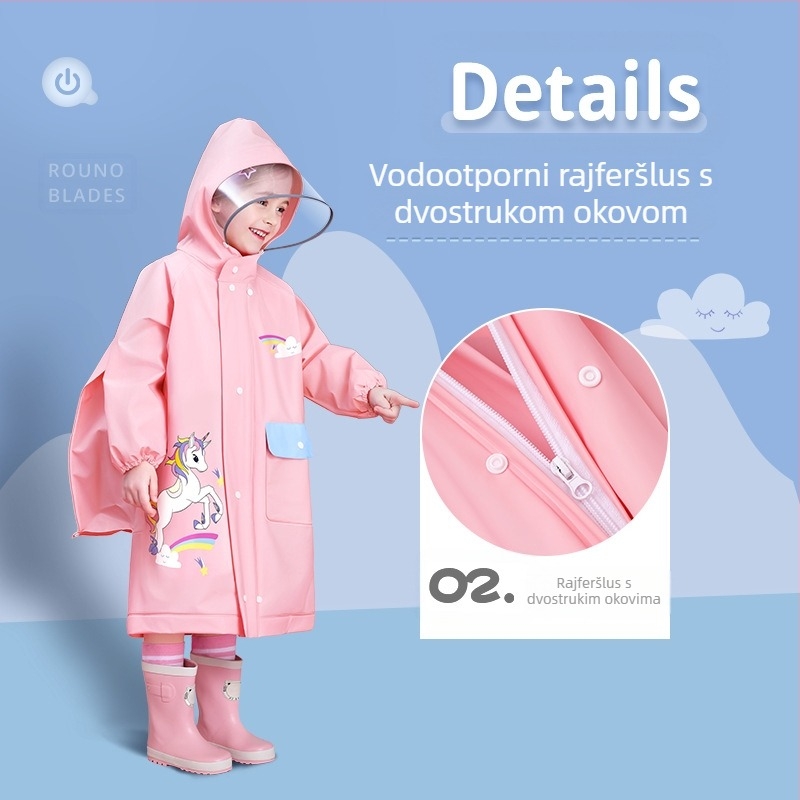 Dječji kišni pončo, EVA tkanina, debljina 0.15, težina 250 g, za djecu