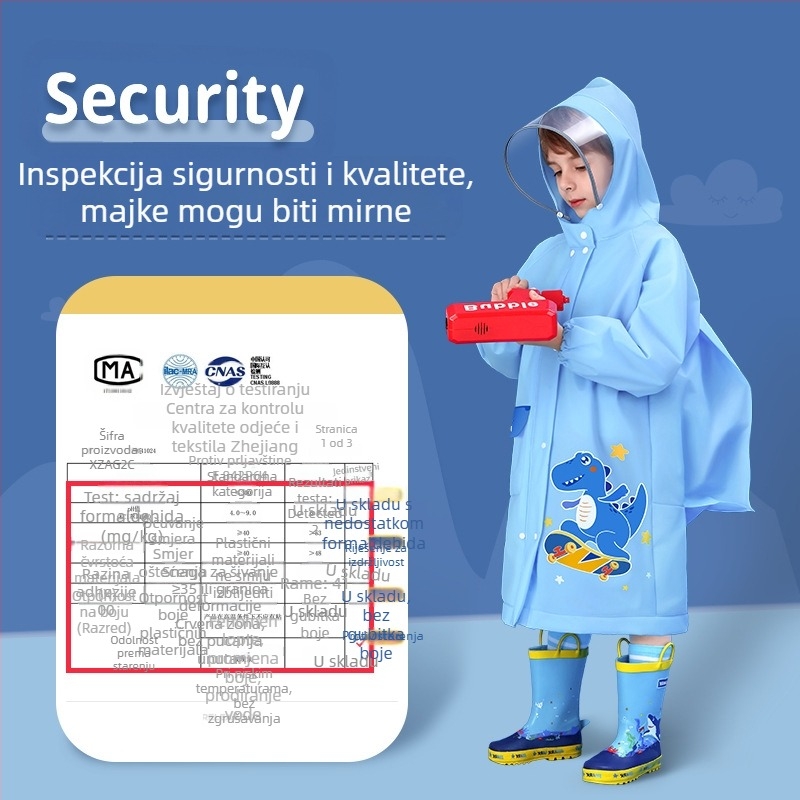 Dječji kišni pončo, EVA tkanina, debljina 0.15, težina 250 g, za djecu