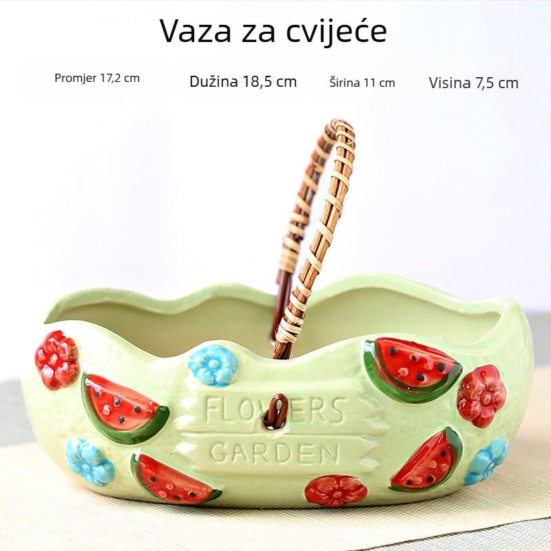 Keramički lonac za cvijeće za stolnu upotrebu; jednostavan stil; pogodan za ured i kućno vrtlarenje.
