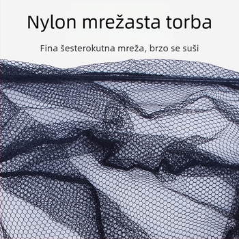 Aluminijska legura trokutasta integrirana mreža za ribolov, sklopiva teleskopska mreža s finom mrežom, promjer otvora 40 cm, dubina 30 cm, sažimljiva