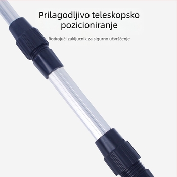 Aluminijska legura trokutasta integrirana mreža za ribolov, sklopiva teleskopska mreža s finom mrežom, promjer otvora 40 cm, dubina 30 cm, sažimljiva