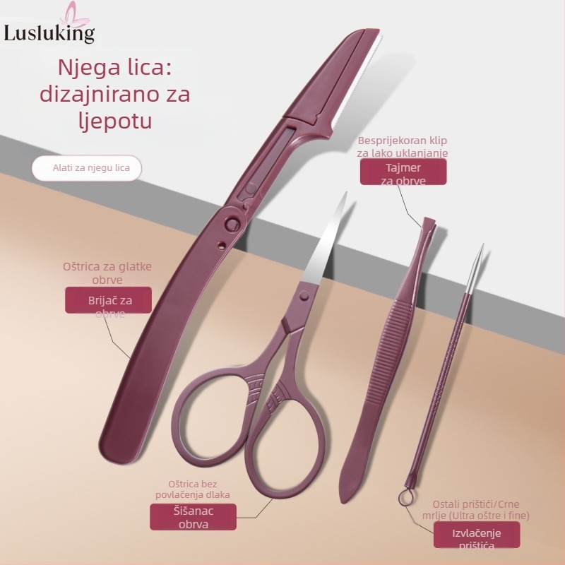 Set kliješta za nokte – nehrđajući čelik i čelik s udjelom ugljika; pilnik za uklanjanje mrtve kože; alat za brušenje površine nokta; set alata za njegu noktiju; Lusluking