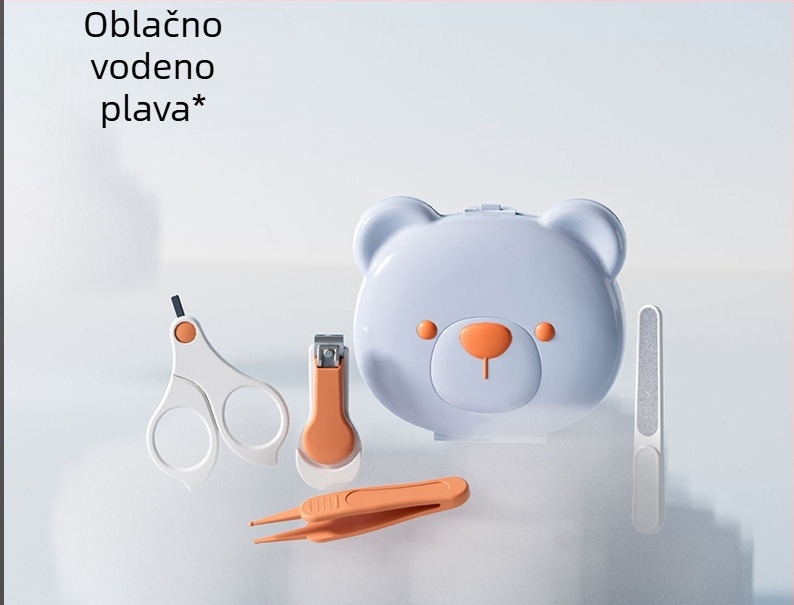 Set za nokte za bebe s dizajnom protiv zatezanja za novorođenčad – plastika + nehrđajući čelik, siguran set njege