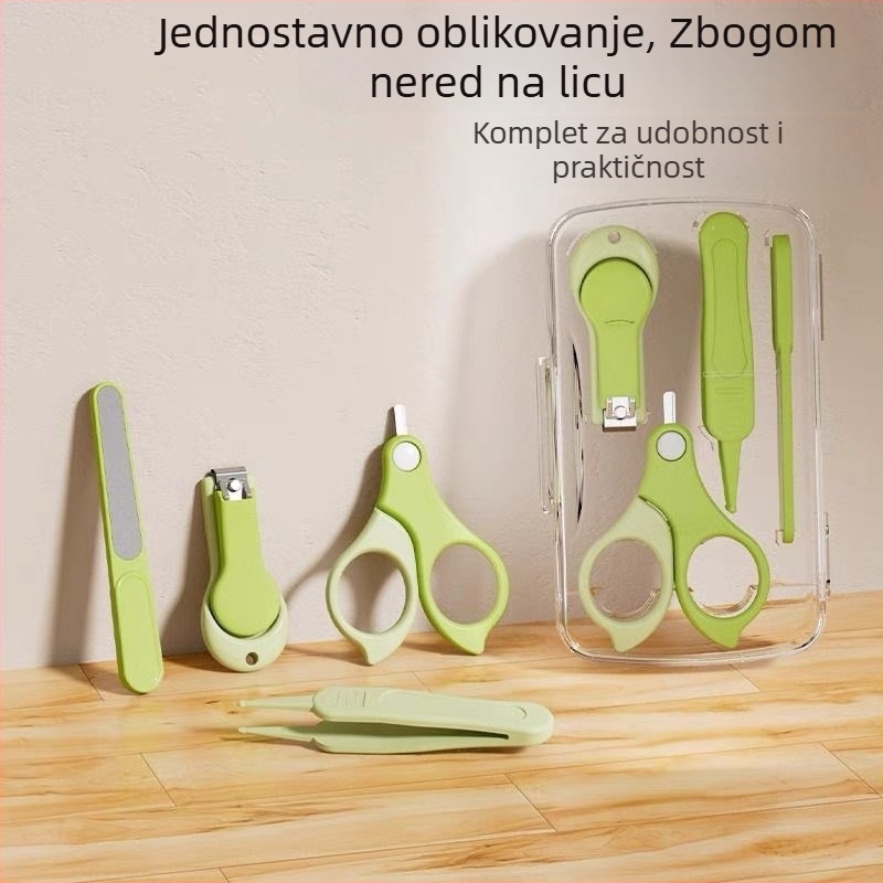 Set za nokte za bebe s dizajnom protiv zatezanja za novorođenčad – plastika + nehrđajući čelik, siguran set njege