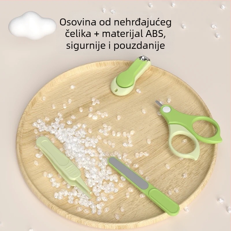 Set za nokte za bebe s dizajnom protiv zatezanja za novorođenčad – plastika + nehrđajući čelik, siguran set njege