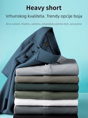 Muška polo majica s ovratnikom, lagani najlon, kratki rukav, regular kroj, prozračna, visoka otpornost boje, ljeto