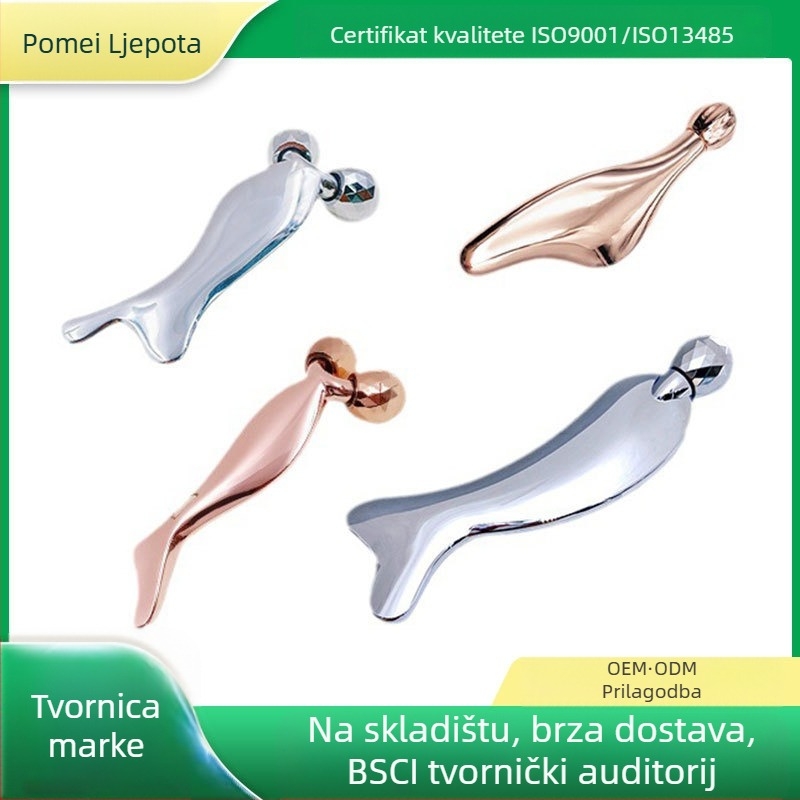 Metalni valjak za oči i lice – gua sha masaža, valjak tip, legura cinka, negativni ioni, za kućnu upotrebu