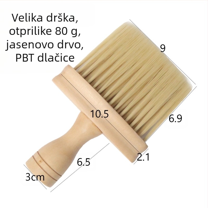 Četka za bradu s dlačicama svinjskih dlaka, drvena drška, alat za njegu kose