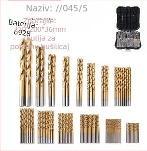 Jiashiteng set spiralnih svrdla u metalnoj kutiji, 25 komada, za električnu bušilicu