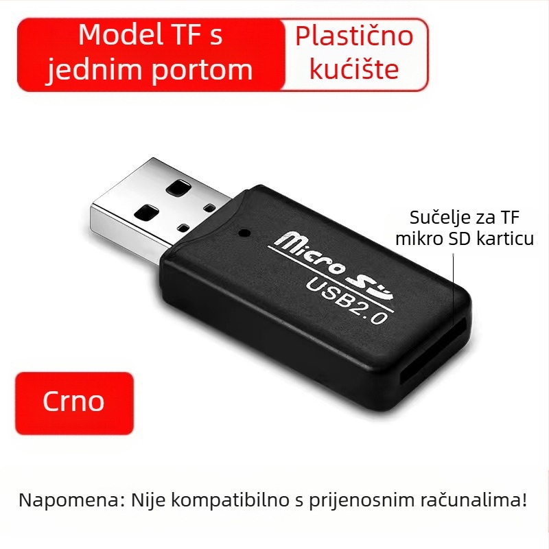 Šest u jedan USB čitač kartica – visoka brzina USB, podrška SD/TF, kompatibilan s USB-C/Android, za PC