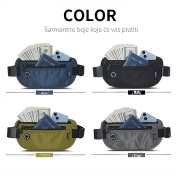 Pojasna torba za pasoš i dokumente – RFID zaštita, najlon, unisex, vodootporna, Junletu