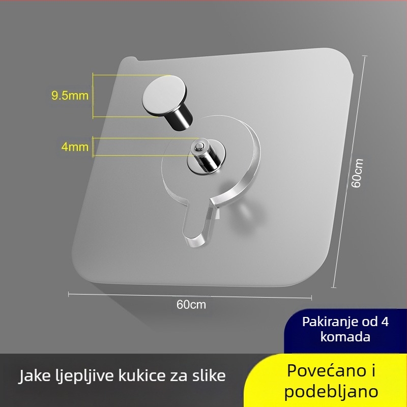 Set zidnih kuka u nordijskom stilu, 32 komada, plastična osnova s kukama od nehrđajućeg čelika