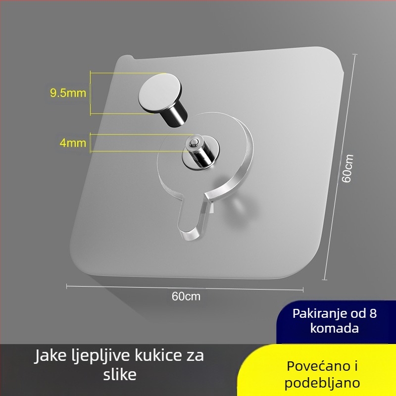 Set zidnih kuka u nordijskom stilu, 32 komada, plastična osnova s kukama od nehrđajućeg čelika
