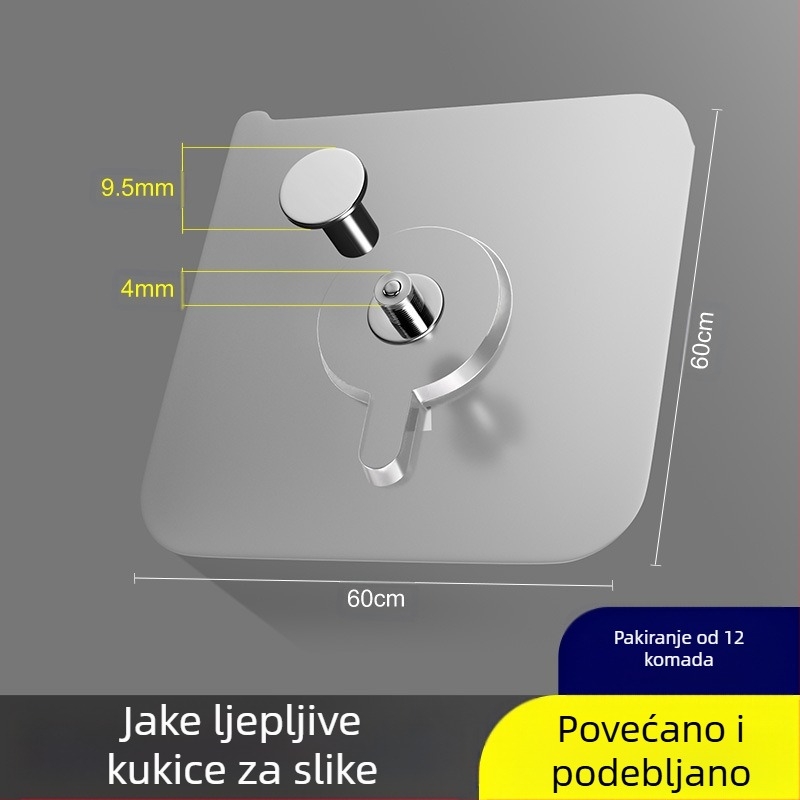 Set zidnih kuka u nordijskom stilu, 32 komada, plastična osnova s kukama od nehrđajućeg čelika