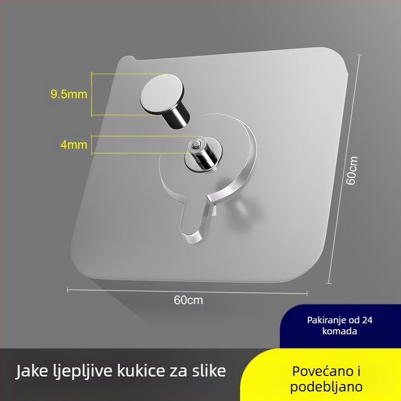 Set zidnih kuka u nordijskom stilu, 32 komada, plastična osnova s kukama od nehrđajućeg čelika