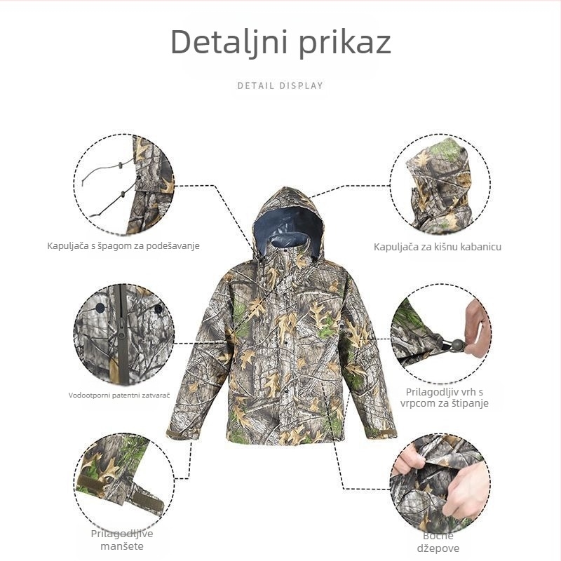 Yuele set kišne kabanice i hlača za vanjsku upotrebu – reflektirajući, lagan, dvodijelni dizajn, PVC tkanina, vodootporno PU ljepilo