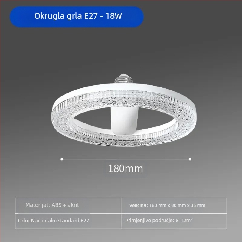 LED žarulja E27, kristalni tubasti oblik, navojna, visoke snage