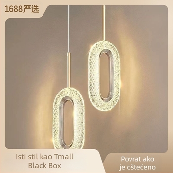 LED viseći luster za spavaću sobu, aluminijsko tijelo, akrilno sjenilo, podesiva visina, luster s jednom glavom, moderan minimalistički stil