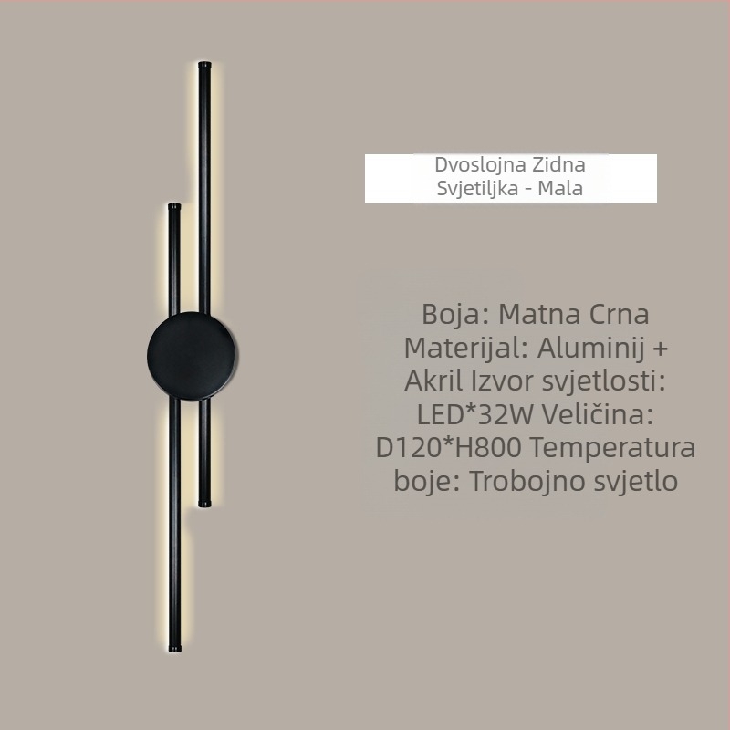 Zidna LED svjetiljka s PC sjenilom, metalno tijelo, 220V, opće rasvjetno svjetlo