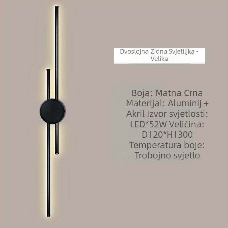 Zidna LED svjetiljka s PC sjenilom, metalno tijelo, 220V, opće rasvjetno svjetlo