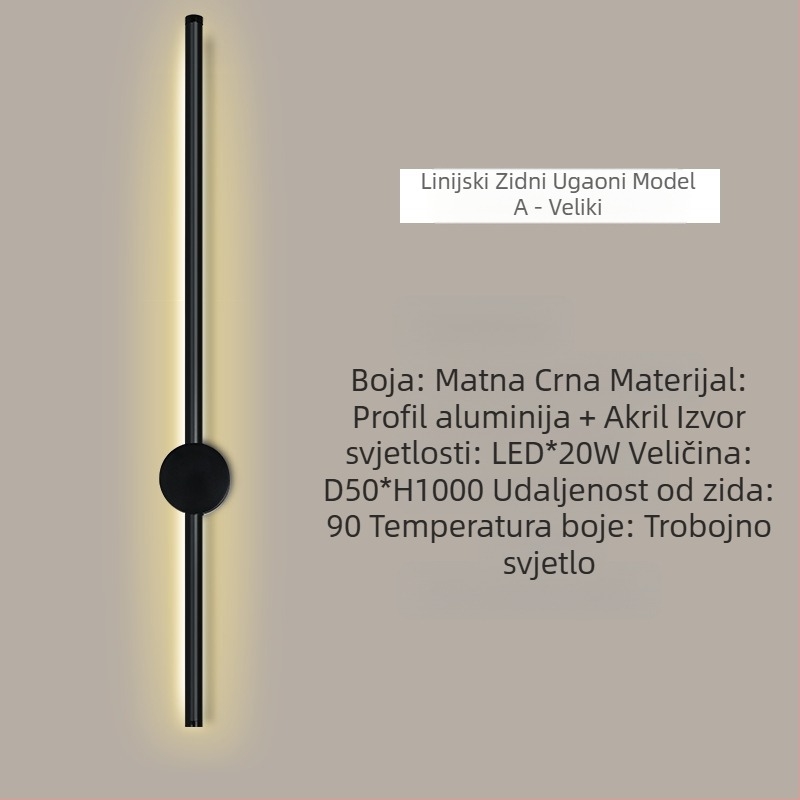 Zidna LED svjetiljka s PC sjenilom, metalno tijelo, 220V, opće rasvjetno svjetlo