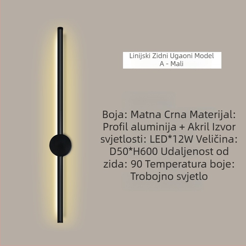 Zidna LED svjetiljka s PC sjenilom, metalno tijelo, 220V, opće rasvjetno svjetlo