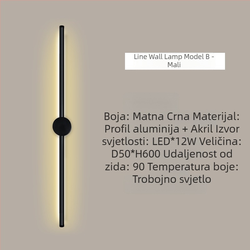 Zidna LED svjetiljka s PC sjenilom, metalno tijelo, 220V, opće rasvjetno svjetlo